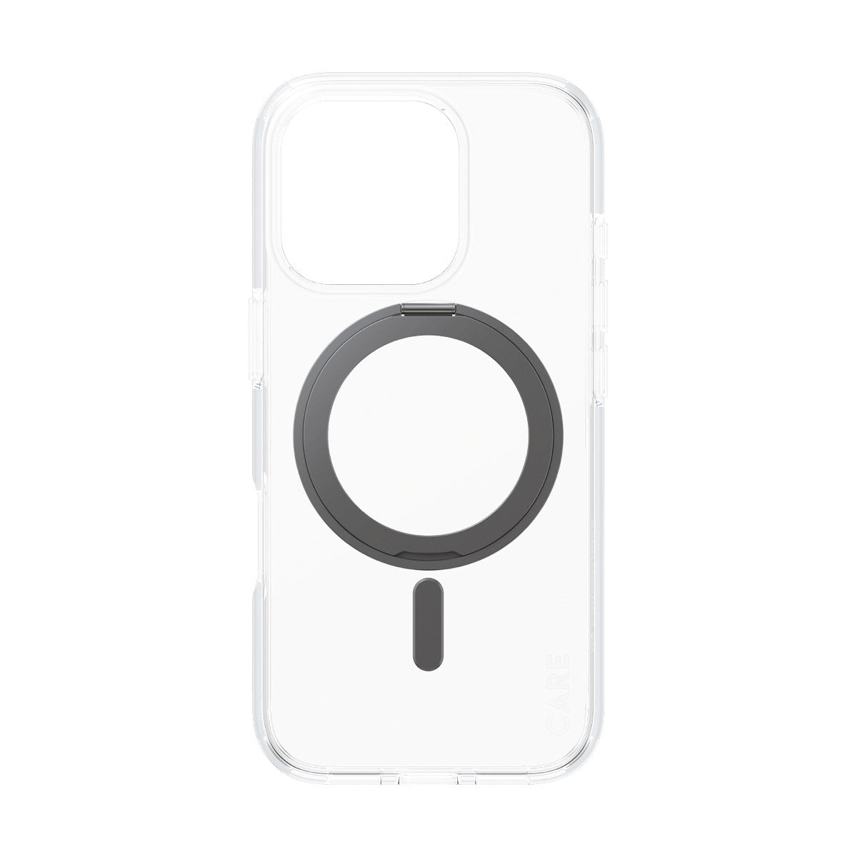 CARE by PanzerGlass® Feature Case Transparent m. Schwarz Kickstand & MagSafe iPhone 16 Pro